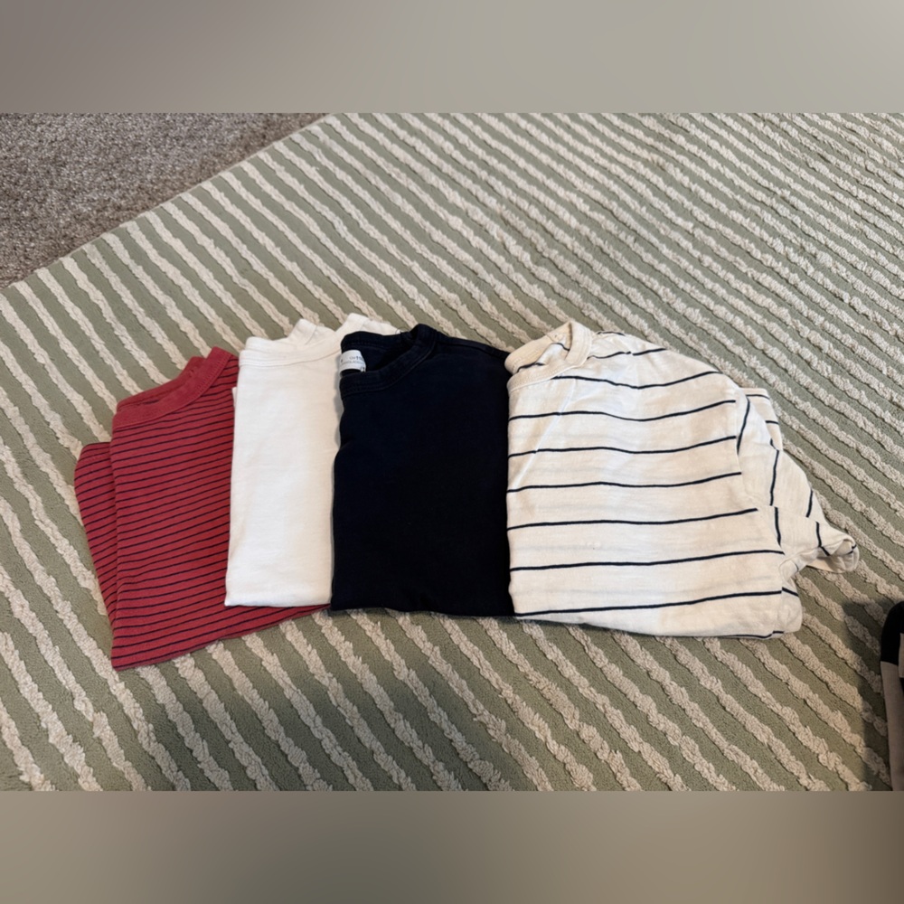 Zara Boys Striped Red, Cream and black T-Shirts Bundle (4 total!)